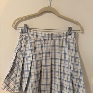 Garage Blue and White Plaid Skirt